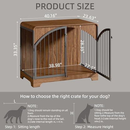 40" Farmhouse Dog Crate Furniture for Large/Medium Dogs, view 3