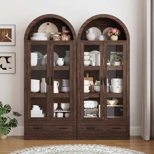 75" Tall Arched Kitchen Pantry Cabinet w Load-Bearing Steel Pipe, view 5