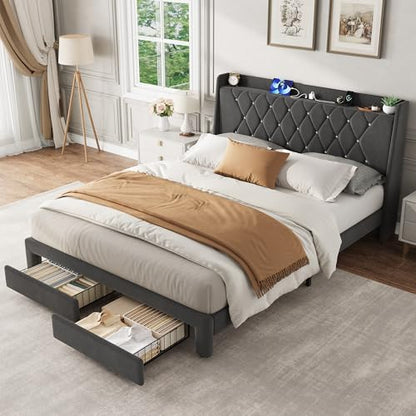 Queen Bed Frame with Storage, view 4
