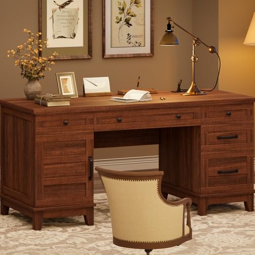 Executive Desk with File Drawers, view 5