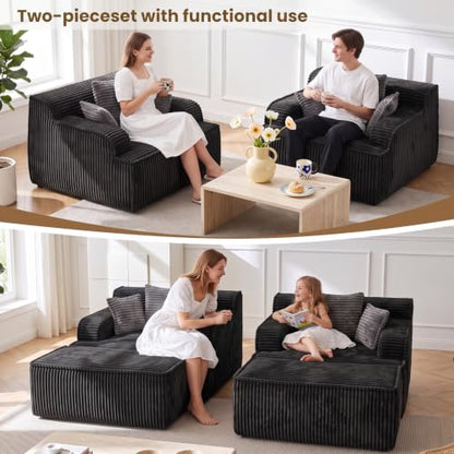 Chaise Lounge Chair Indoor, Oversized Boneless Chair Reading Chair, view 6