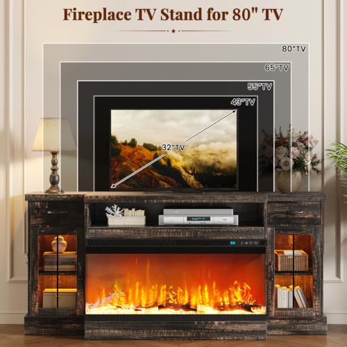70" Fireplace TV Stand for TVs Up to 80", view 6
