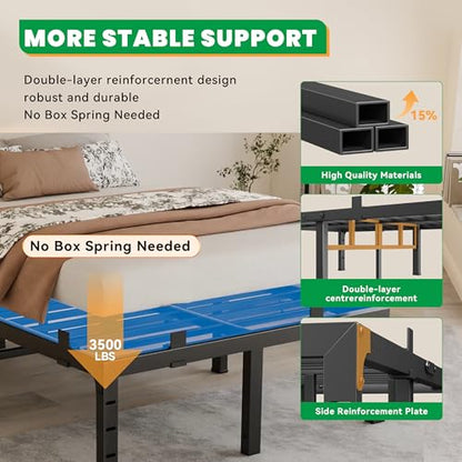 18 Inch King Bed Frame with Under-Bed Storage,Upgrade Steel Support, view 7