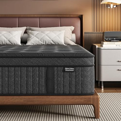Queen Mattress, 14 Inch Springs Matress, Bed in a Box, Soft and Breathable, Pressure Relief & Motion Isolation, Medium Firm Feel