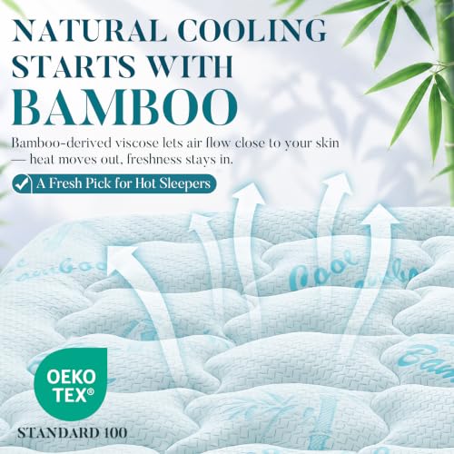 Queen Mattress Topper, Cooling Gel Memory Foam Topper for Hot Sleepers, view 4