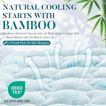 Queen Mattress Topper, Cooling Gel Memory Foam Topper for Hot Sleepers, view 4