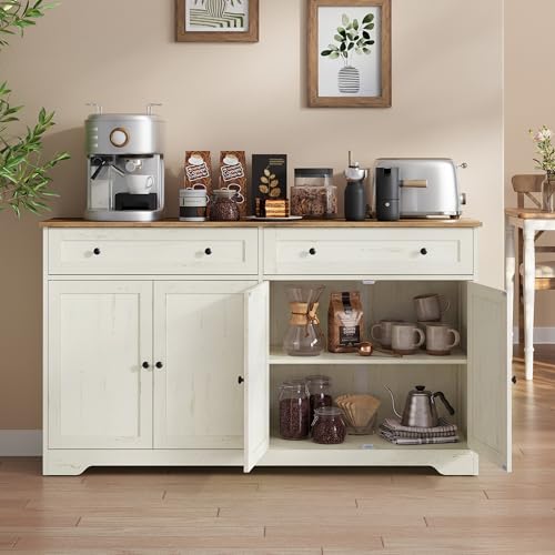 Buffet Cabinet, Sideboard, 4 Doors, 55.1 x 15.8 x 31.5 Inches, view 2