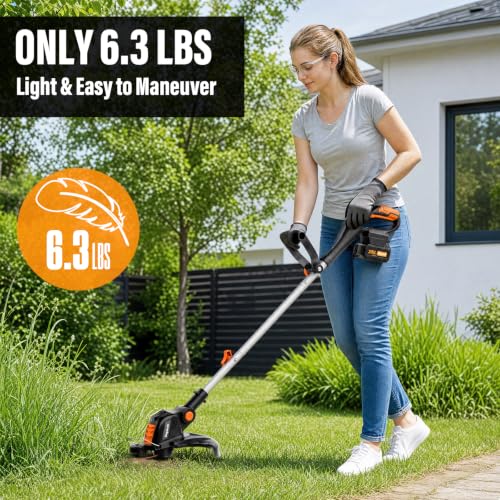 20V 12" Cordless String Trimmer, Electric Weed Wacker & Edger, view 6