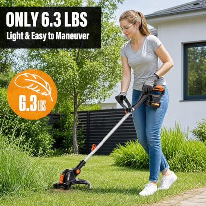 20V 12" Cordless String Trimmer, Electric Weed Wacker & Edger, view 6