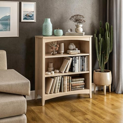 Shaker Style 3 Shelf Bookcase/Solid Wood / 36" High/Adjustable Shelving/Closed, view 5
