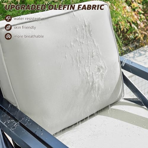 Outdoor Patio Furniture 4 Pieces Set, Modern Patio Conversation Sets, Outdoor Sectional Metal Sofa with 5.5 Inch Cushion and Coffee Table for Balcony, Garden