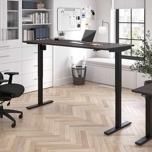 Bush Business Furniture 72-inch Electric Height Adjustable Standing Desk, Ergonomic Sit-Stand Computer Table for Home and Professional Office, Move 40 Series, Storm Gray with Black Base