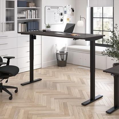 Bush Business Furniture 72-inch Electric Height Adjustable Standing Desk, Ergonomic Sit-Stand Computer Table for Home and Professional Office, Move 40 Series, Storm Gray with Black Base