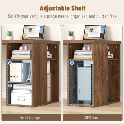 Home Office Desk with Storage, Modern Computer Desk with Reversible Shelves, view 5
