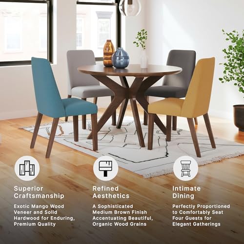 Signature Design by Ashley Lyncott Traditional Round Dining Room Table, Seats up to 4, Brown, 45" W x 29.75" H