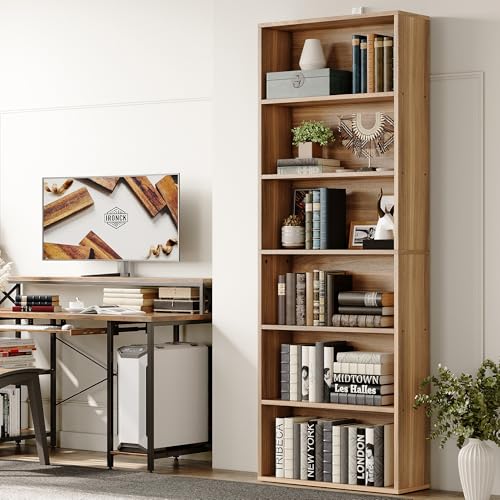 Bookshelves and Bookcases Floor Standing 6 Tiers Display Storage Shelves 70 in Tall Bookcase Home Decor Furniture for Home Office, Living Room, Bed Room