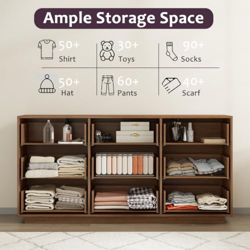 9 Drawer Dresser for Bedroom, 59.1" Wide Double Chest of Drawers with Storage, view 5