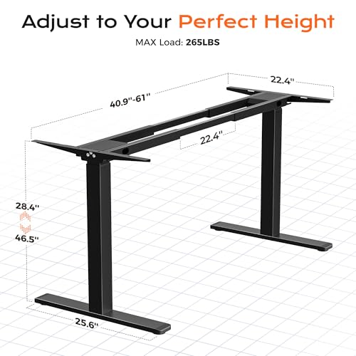 Dual Motor Electric Standing Desk Frame, view 3