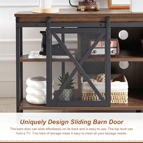 Corner TV Stand for 55 Inch TV, Rustic Corner Entertainment Center with Storage, view 6
