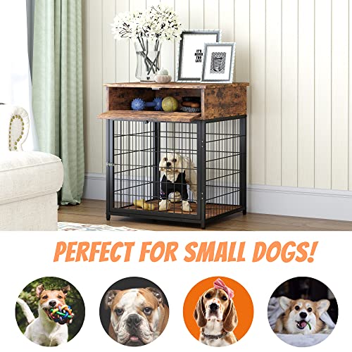 Furniture Style Dog Crate for Small Dogs, Dog Crates with Drawer, view 5