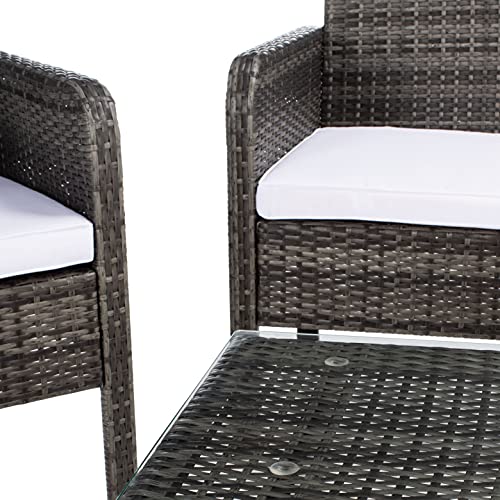 Aboka Grey Brown/White Cushions Outdoor Patio Set, view 6