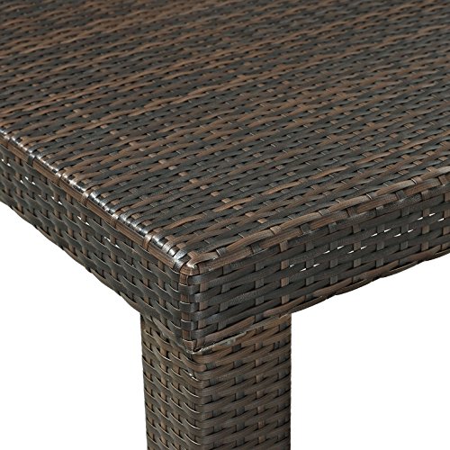 Palm Harbor 6-Person Rectangular Counter-Height Outdoor Bar Dining Table for Outside Patio, Brown