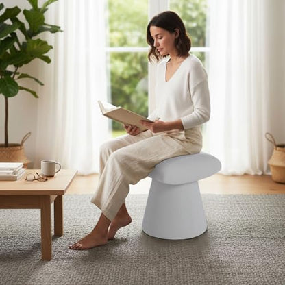 Modern Ottoman with Soft Padded Seat, Multifunctional Vanity Stool, view 4