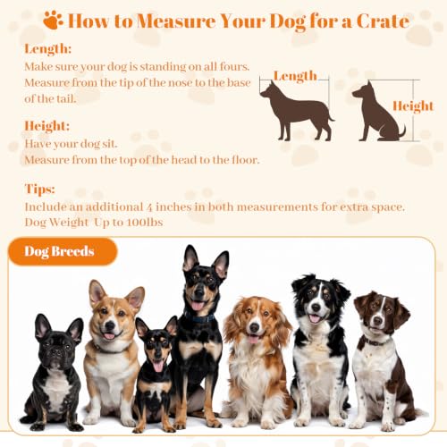 40" Dog Crate Furniture for Large Dogs, Rustic Brown, view 8