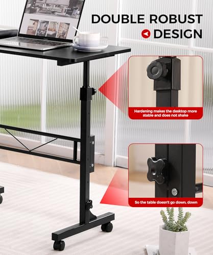 Standing Desk Adjustable Height, Mobile Stand Up Desk with Wheels, view 5