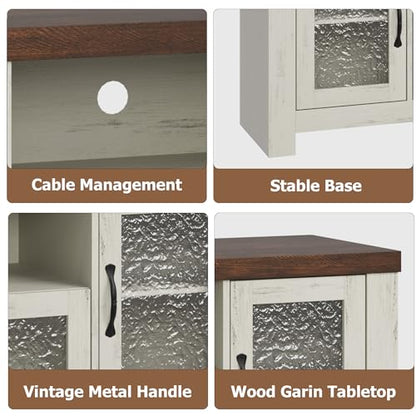 Farmhouse White & Brown TV Stand for 65 Inch TV for Living Room, view 7