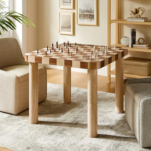 Oscar 36Inch Square Dining Table Solid Wood Oak and Walnut Finish Modern Kitchen Room Entertaining Home Furniture Quality Stylish Elegant Durable Refined Versatile