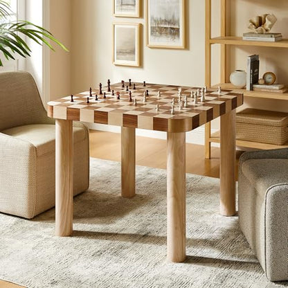 Oscar 36Inch Square Dining Table Solid Wood Oak and Walnut Finish Modern Kitchen Room Entertaining Home Furniture Quality Stylish Elegant Durable Refined Versatile
