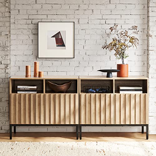 Norwin Storage Cabinet, Sturdy Modern Rustic Industrial Buffet Sideboard, view 4