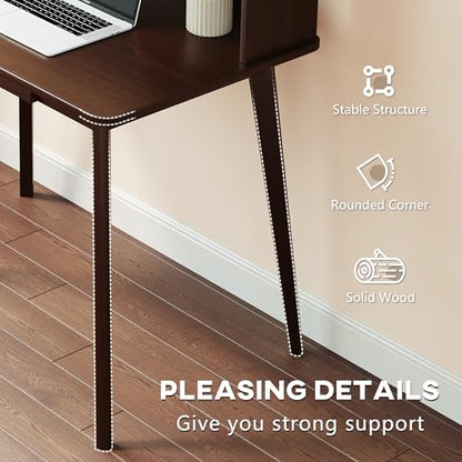 IOTXY Small Writing Desk with Hutch - 39.4" Work Computer Study Table, view 6