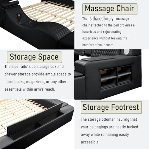 Smart Bed with Massage Recliner Chair, view 6