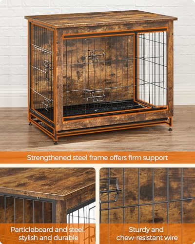 27.2" Dog Crate Furniture, Indoor Dog Kennel Side End Table, view 4