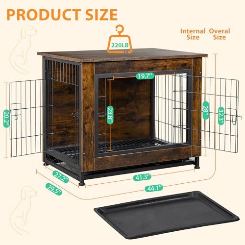 Wooden Dog Crate Furniture for Large Breed, view 4