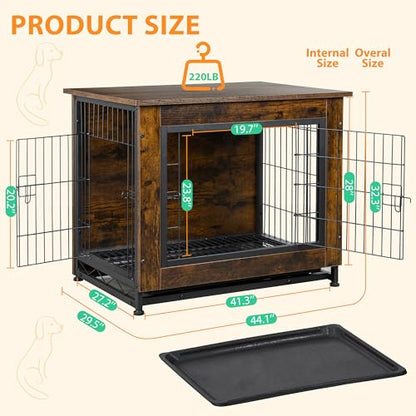 Wooden Dog Crate Furniture for Large Breed, view 4