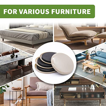 Furniture Sliders for Hardwood Floors, Furniture Sliders for Carpeted Floors, 16 PCS 3 1/2 inch Combo Pack, Sliders for Moving Furniture, Furniture Movers Sliders