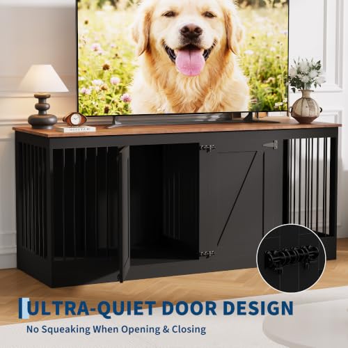 70.8" Large Dog Crate Furniture for 2 Dogs, view 5