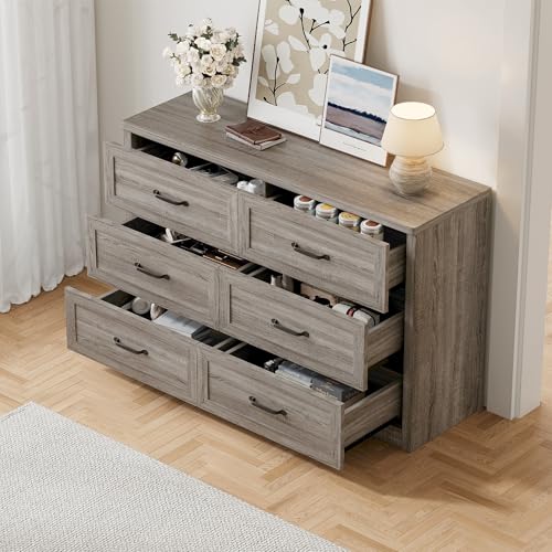 Farmhouse 6 Drawer Dresser for Bedroom, view 5