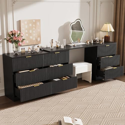 L-Shaped Rotatable 9 Drawer Dresser for Bedroom, view 7