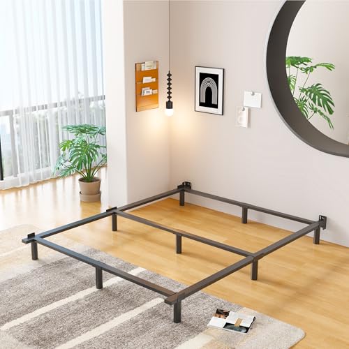 7 Inch Full Size Bed Frame for Box Spring and Mattress, Black, view 3