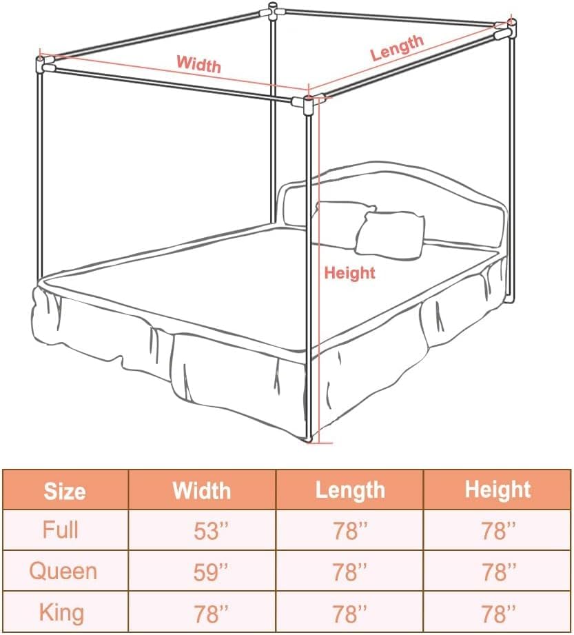 Full Canopy Bed Frame, Stainless Steel Canopy Bed Frame Full Size, view 3