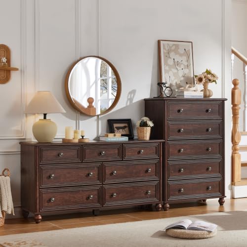 54" Dresser for Bedroom, Farmhouse 7 Drawers Dressers with Gourd Legs, view 7