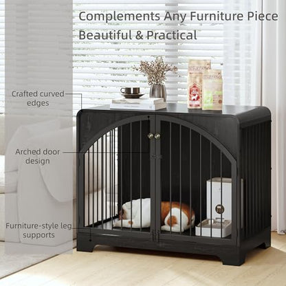 31.5" Farmhouse Dog Crate Furniture for Small Dogs, view 4