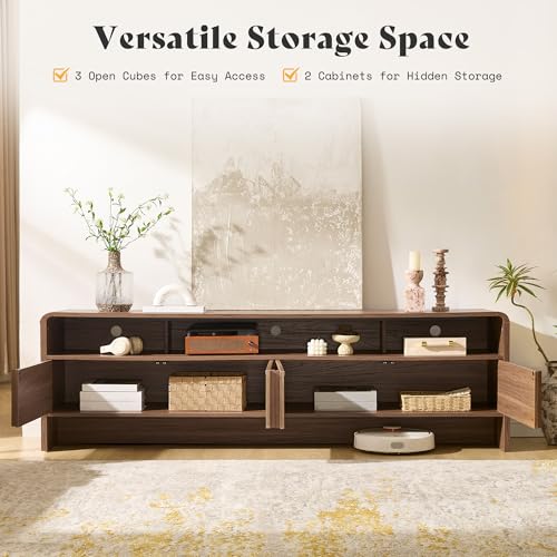 70" Fluted TV Stand with 2 Storage Cabinets for TVs Up to 80", view 4