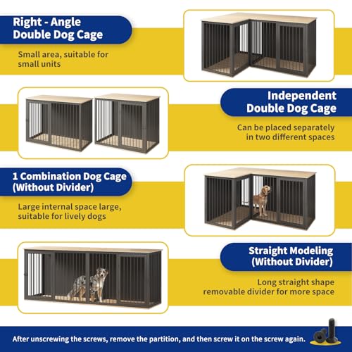 Dog Crate Furniture for 2 Dogs, view 3