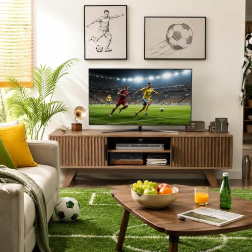 Mid-Century TV Stand, 59 Inch, Oak, view 5