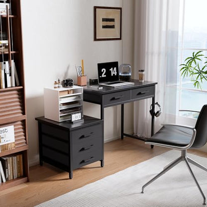 47 inch Computer Desk with 5 Drawers and Printer Space for Office, view 3